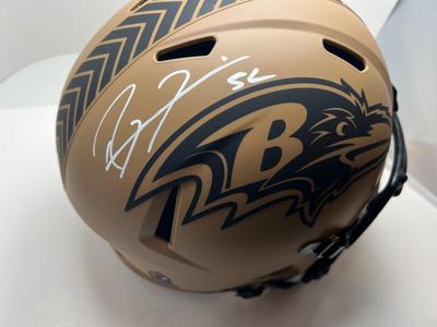 Ravens Ray Lewis Signed Salute To Service Full Size Speed Rep Helmet Beckett Wit