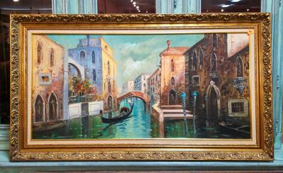 Canal Scene, oil on canvas