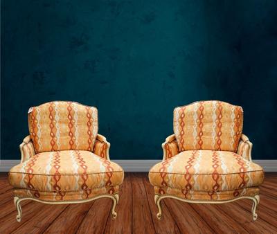 Two Contemporary Louis XV Style Armchairs by Century