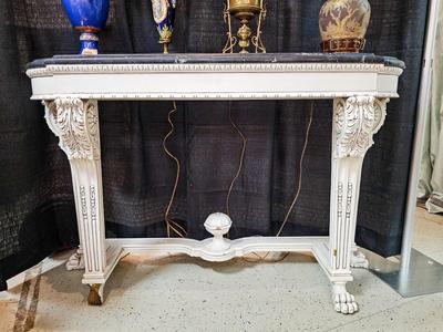 Painted Italian Marble Top Console Table