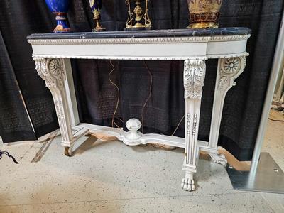 Painted Italian Marble Top Console Table