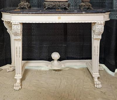 Painted Italian Marble Top Console Table