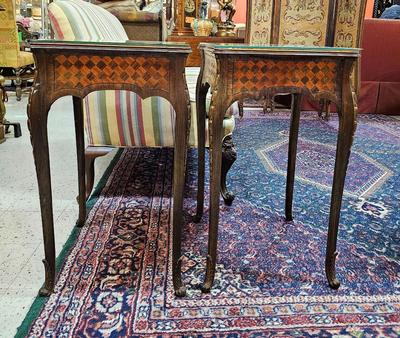 Louis XIV Style Parquetry Occasional Stands