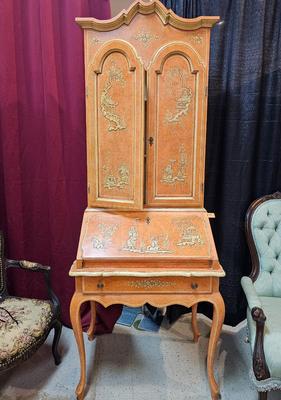 Italian Hand-painted Fruitwood Secretary