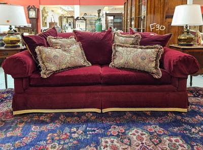 Plush Burgandy Sofa