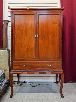 Chinese Mahogany Chest on Stand