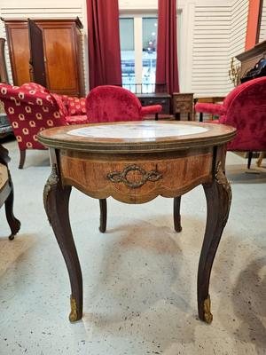Antique Louis XVI Style Marble Cocktail Table