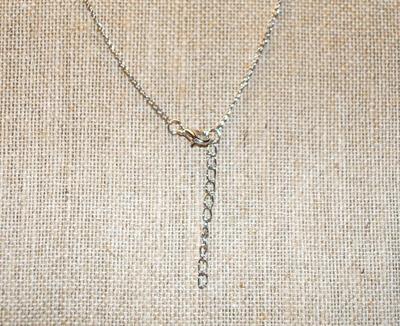 Double Heart Silver Tone Cross (1Â½" x Â½") Pendant Necklace 18" L