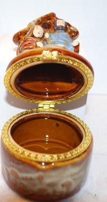 Unique Nativity Scene Hinged Jewelry Trinket Box 4" H