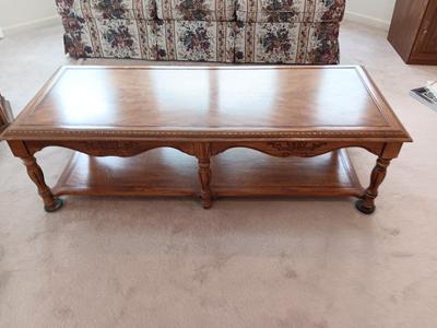 Nice two-tiered wooden coffee table
