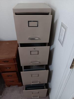 Four drawer metal filing cabinet