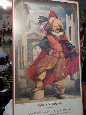 French Made poster of " Cyrano de Bergerac " the Play right..