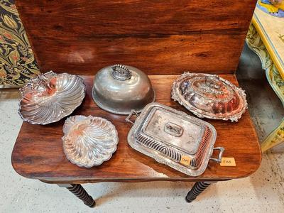 Group of 5 Silver Plate Serving Pieces