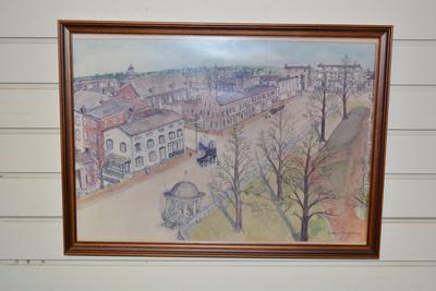 Local Harrisonburg, Virginia Print Depicting 1880's Springhouse and Square