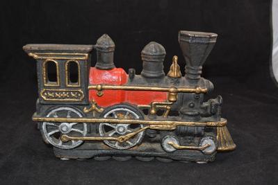 Vintage Cast Iron Locomotive Door Stop 10"x6.25"