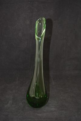 Green MCM Slung Glass Vase 12.25" Tall