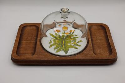 Vintage Goodwood Cheese Tray With Glass Cover