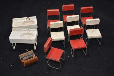 Lot of Very Cool Industrial Style Vintage Dollhouse Miniatures
