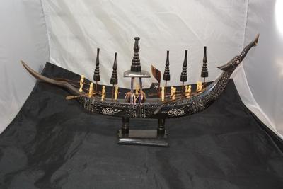 Vintage Water Buffalo Horn Dragon Boat Southeast Asia
