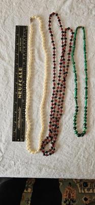3 vintage necklaces Pearls, and beads
