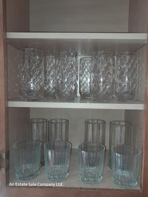 Fourteen glass Drinking glasses