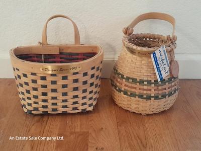 Two Karen Traub Original Basket Market art baskets