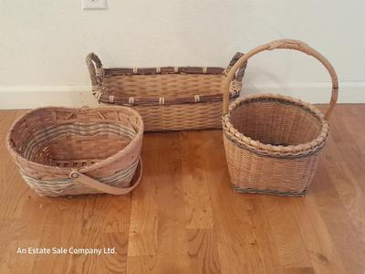Three wicker baskets