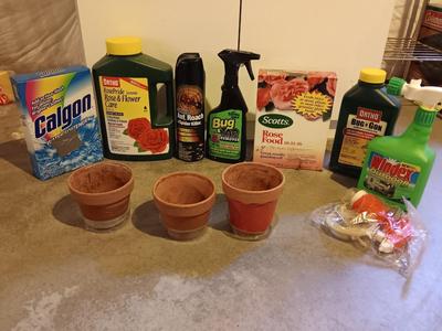 Garden and houseplant fertilizer - bug spray - flowerpots - and more