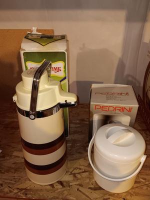 Vintage party time retro insulated drink dispenser with Pedrini Ice bucket