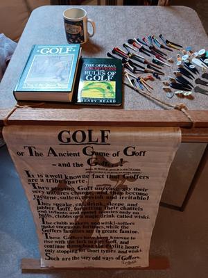 For the Golfer - tapestry - golfing books - mug and T's
