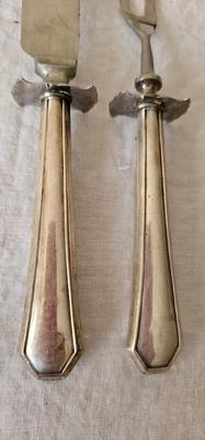 Sterling silver handled carving knife and fork