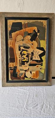 MCM Mid-century Modern Georges Braque lithograph print with vintage frame