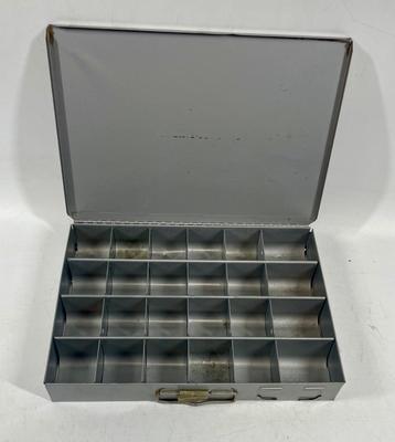 Metal Storage Compartment Tray Organizer with Lid