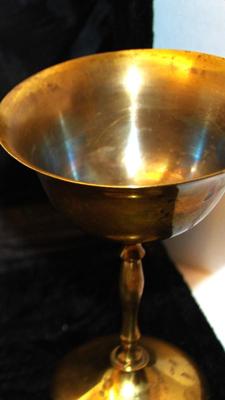 Vintage Pair of Goblets In Black Hinged Case 10" x 7 1/2" x 4 1/4"