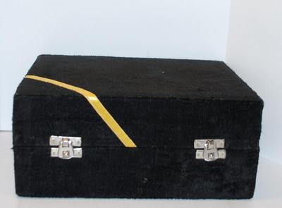 Vintage Pair of Goblets In Black Hinged Case 10" x 7 1/2" x 4 1/4"
