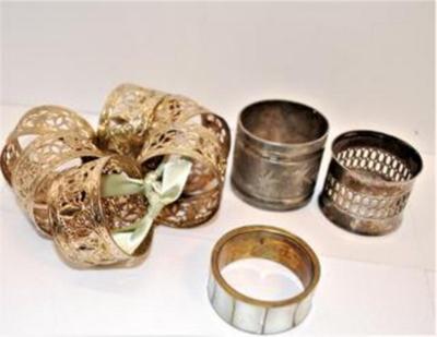 Assortment of 9 Metal Napkin Holders