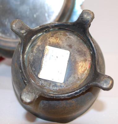 "Middletown Plate Co" Hard White Metal Plate 6 B.C. #23 5 1/2" Circ. & 4-Legged Cup