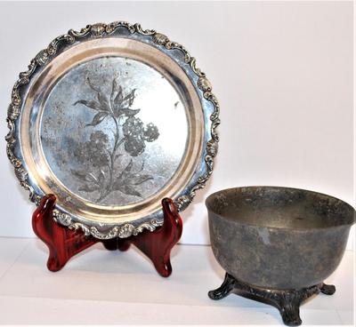 "Middletown Plate Co" Hard White Metal Plate 6 B.C. #23 5 1/2" Circ. & 4-Legged Cup