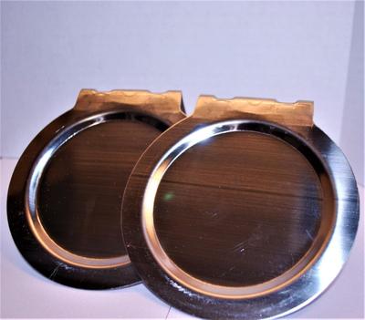 Shiny Metal Bookends Pair