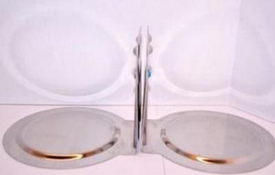Shiny Metal Bookends Pair
