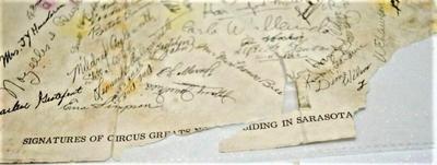 "Signatures of Circus Greats in Sarasota, Florida"