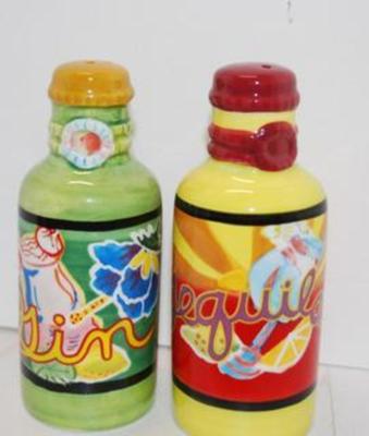 Cool "Gin & Tequila" Salt & Pepper Shaker Set 5" H