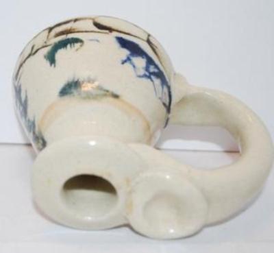 Vintage Mountain Scene Candle Holder with Handle 5" W x 4" H x 3" Diameter