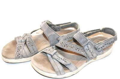 "Earth @ Origins" Gray Sandals with Velcro Straps Size 8
