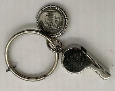 Vintage Universal Studios key ring & whistle