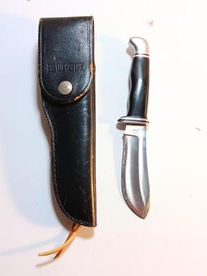 Nice BUCK 103 Skinner Fixed Blade Knife 8.5" with leather sheath