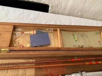 Vintage Okutama Company Bamboo Fly Fishing Rod in Original Case with Accessories