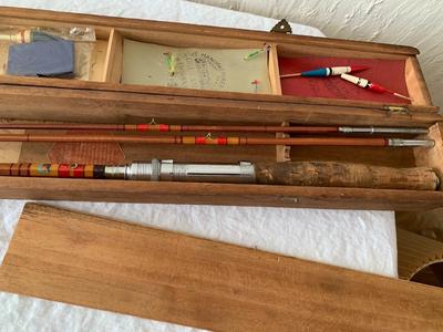 Vintage Okutama Company Bamboo Fly Fishing Rod in Original Case with Accessories