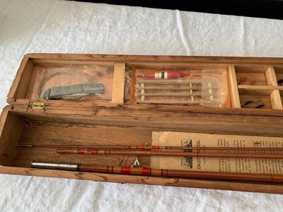 Vintage Okutama Company Bamboo Fly Fishing Rod in Original Case