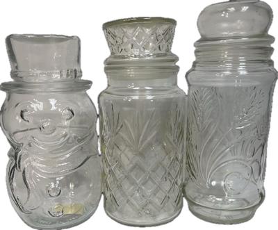 Vintage Peanut / Candy Glass Canister Jars